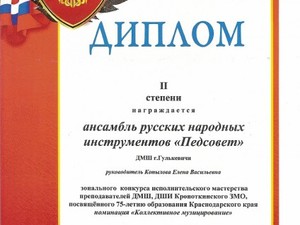 Результаты конкурса исполнительского мастерства